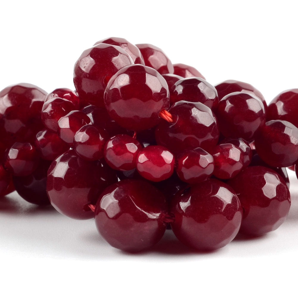 Natural Stone Beads Faceted Rubys Chalcedony Jades