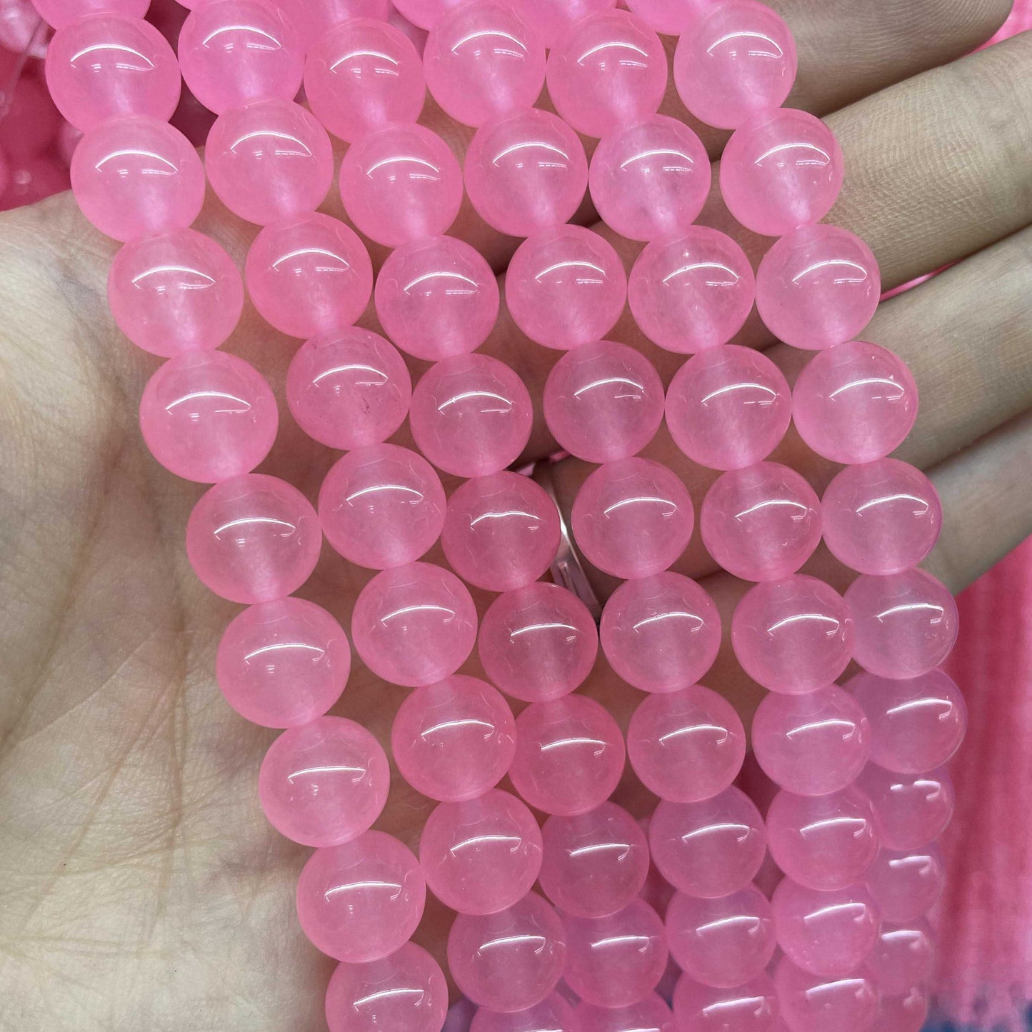 Natural Stone Round Colorful Jades Agates Loose Spacer