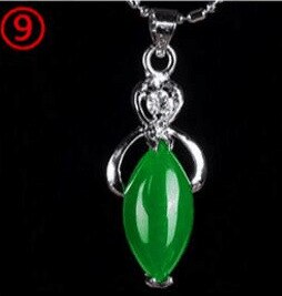 Natural Green Hetian Jade Pendant 925 Silver