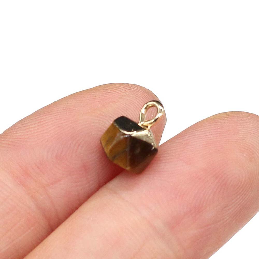 100% Natural Stone Pendant Polygon Shape Faceted