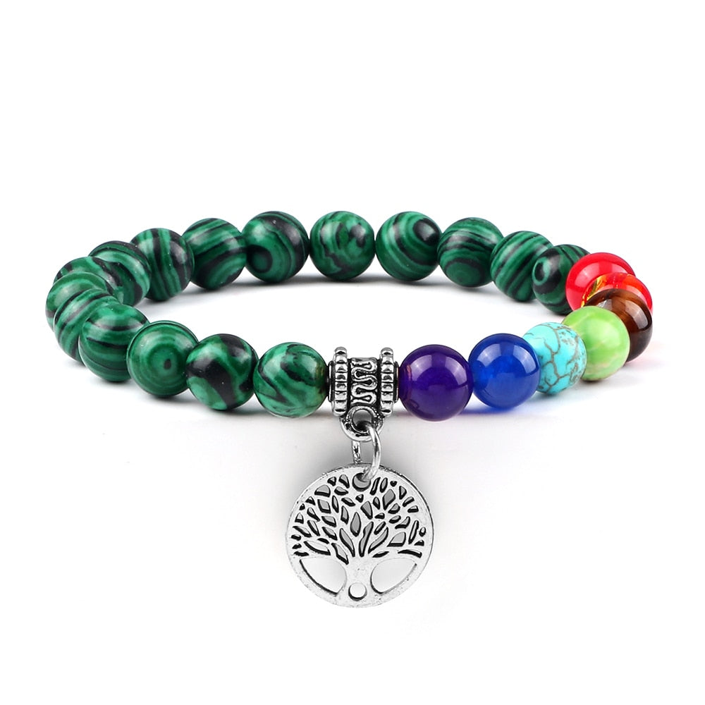 7 Chakra Life Tree Bracelets Natural Stone Healing