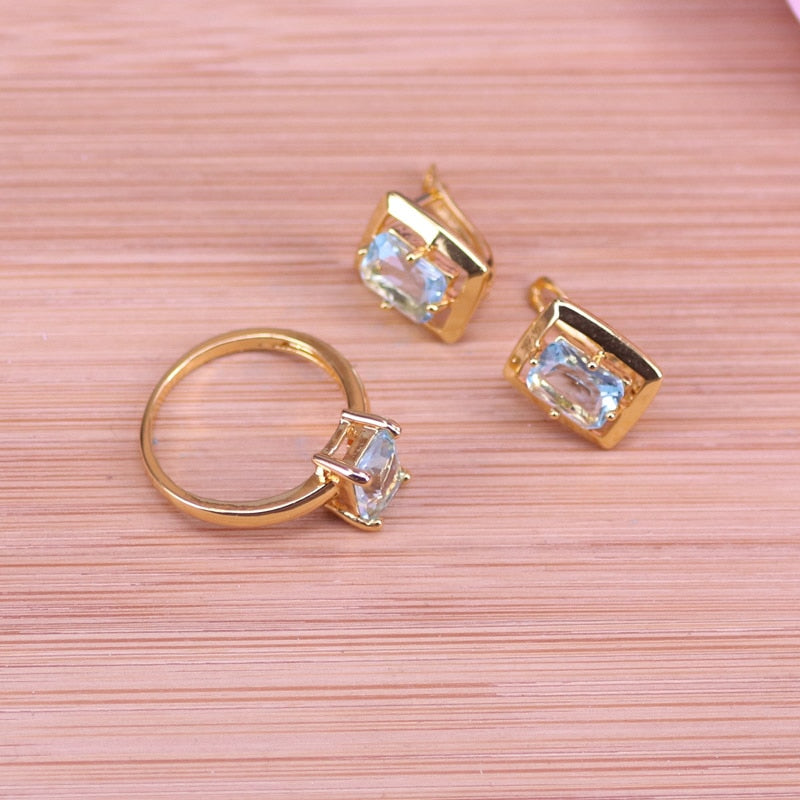Jade Rose Gold Cotume Jewelry For Women Hoop Earrings
