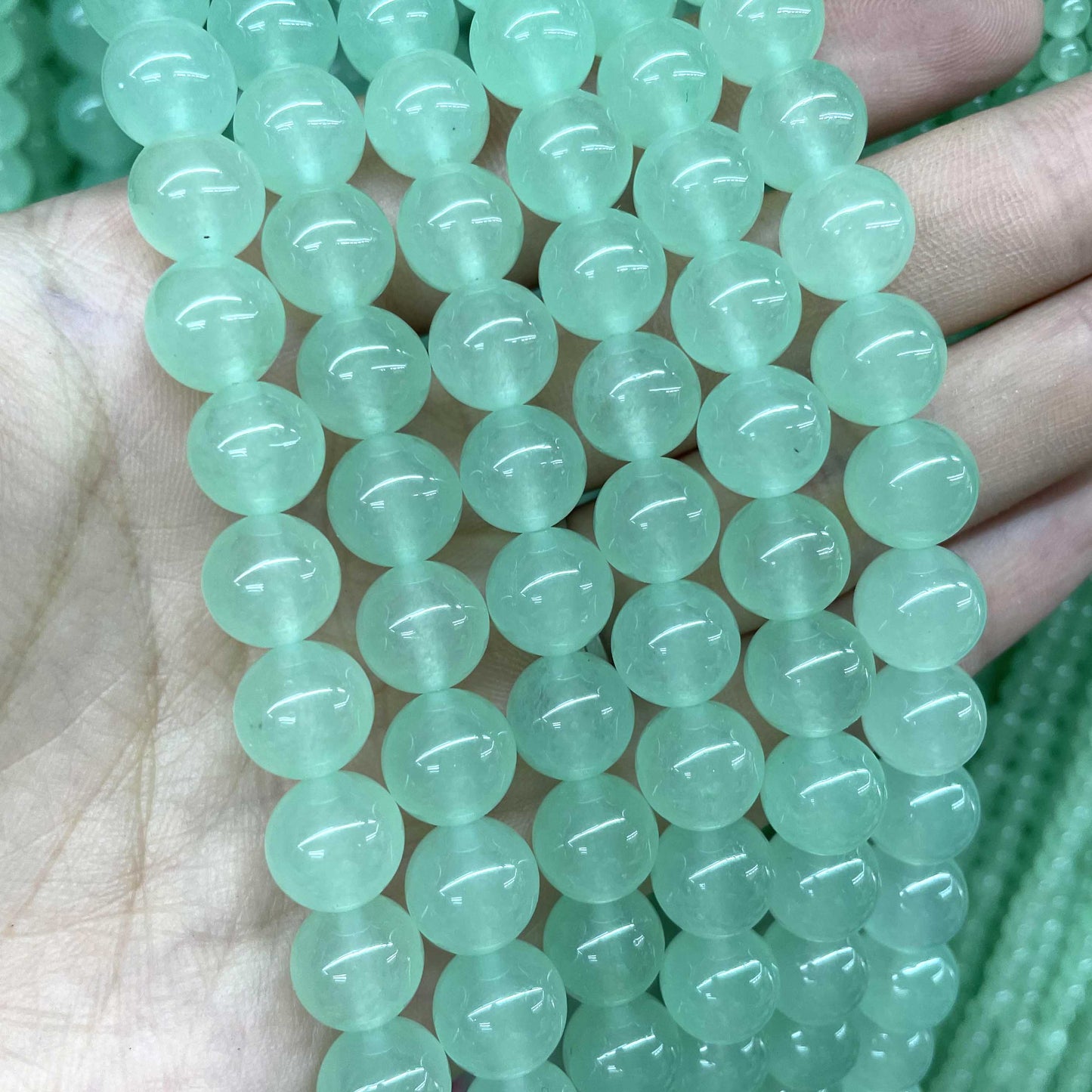 Natural Stone Round Colorful Jades Agates Loose Spacer