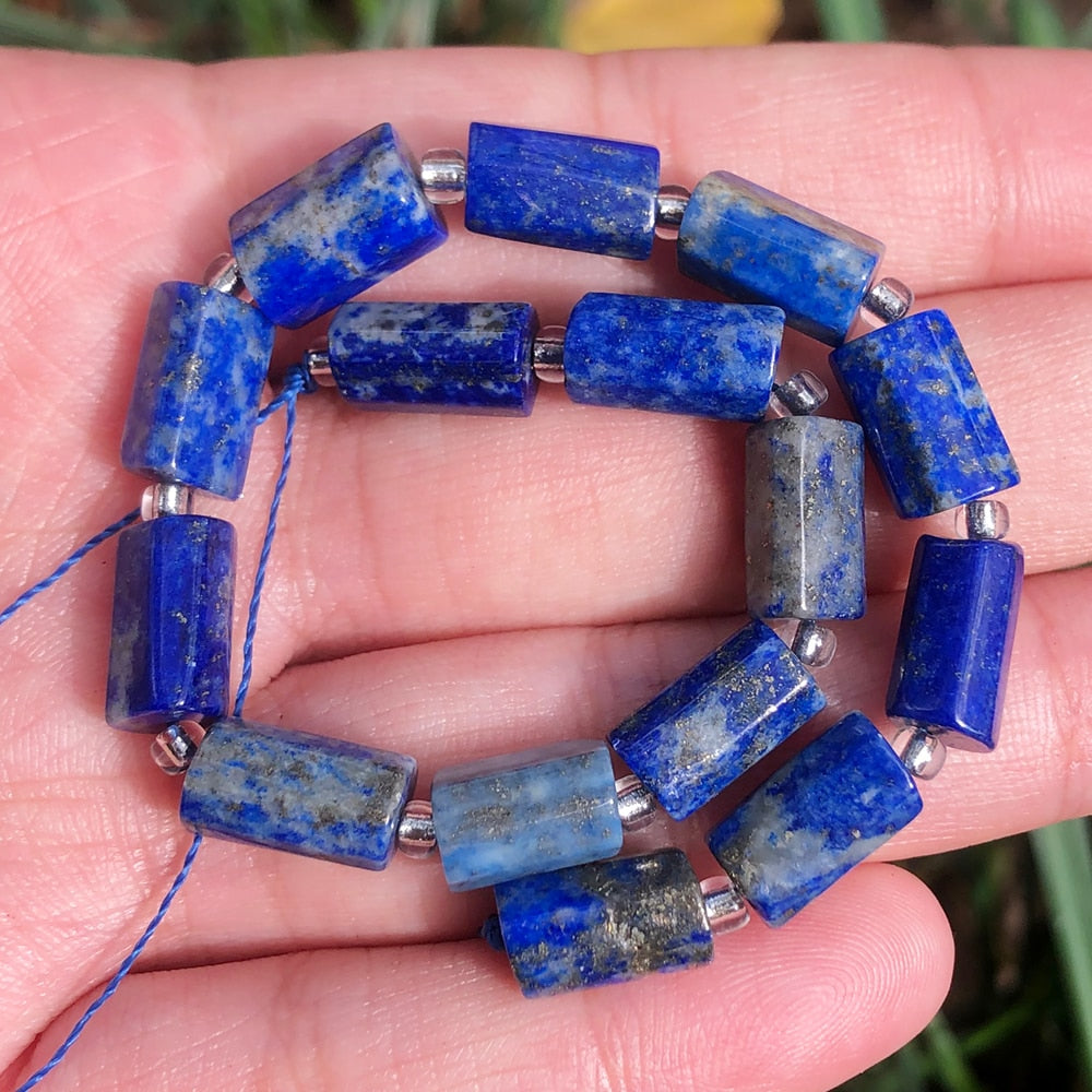 Aquamarines Jades Stone Cylinder Loose Beads