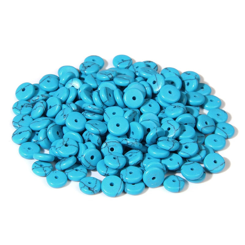 Natural Stone Slice Bead Agates Jades Flat Spacer