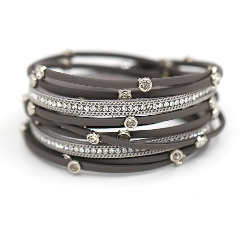 Women's Bracelet Jewelry Multi-Layer Leather Winding
