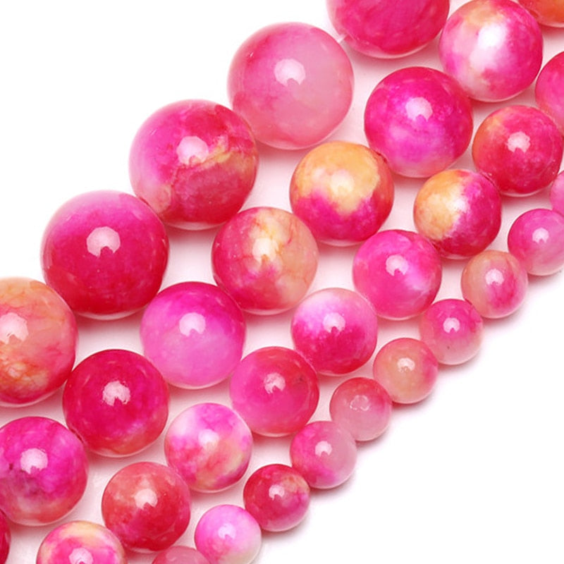 Natural Pink Green Persian Jades Stone Beads