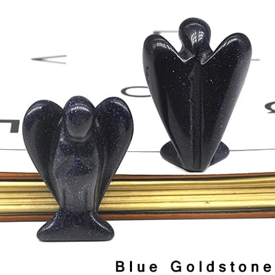 Lucky Angel Figurine Natural Stone And Crystals