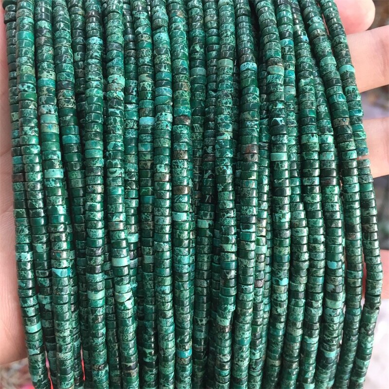 Green Imperial Jasper Turquoise Disc Round Heishi Beads