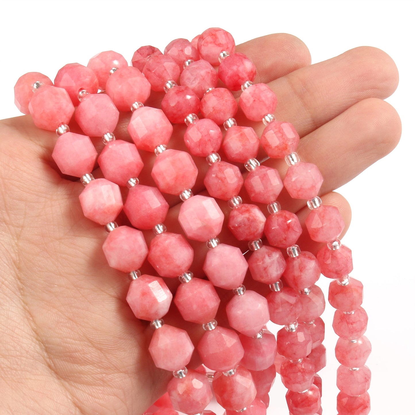 Natural Stone Beads Jades Crystal Faceted Sharp