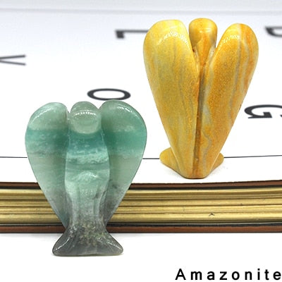 Lucky Angel Figurine Natural Stone And Crystals