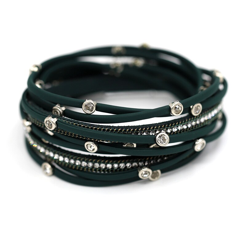Women's Bracelet Jewelry Multi-Layer Leather Winding