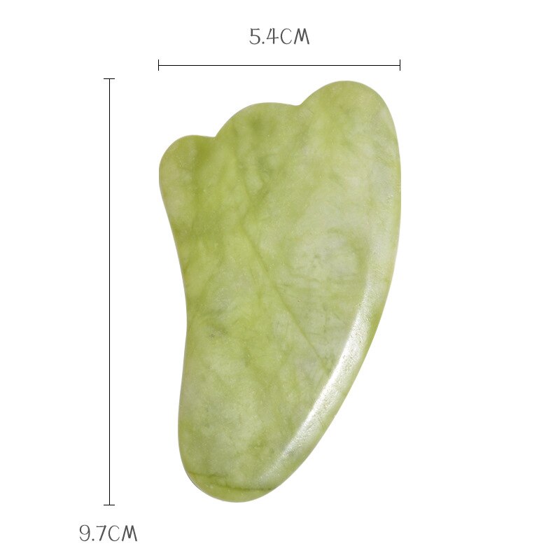 Green Jade Gua Sha Natural Stone Smooth Cold