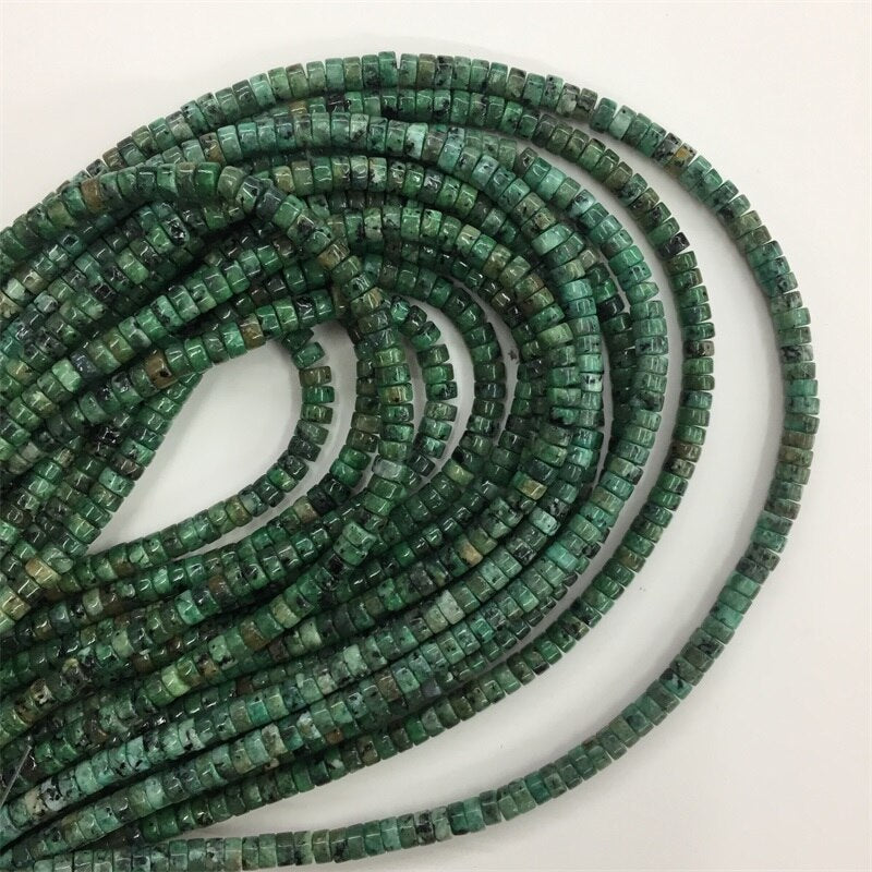 Green Imperial Jasper Turquoise Disc Round Heishi Beads