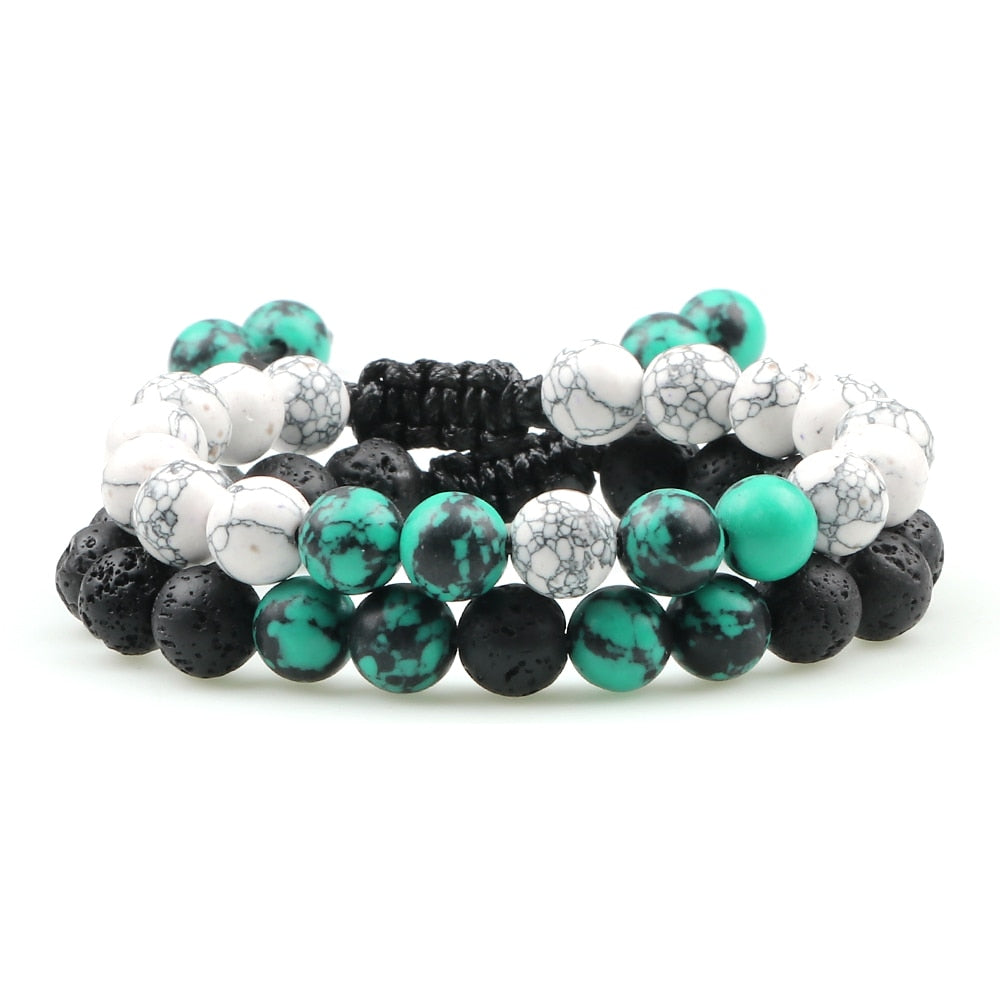 Adjustable Braided Natural Stone Beads Bracelets