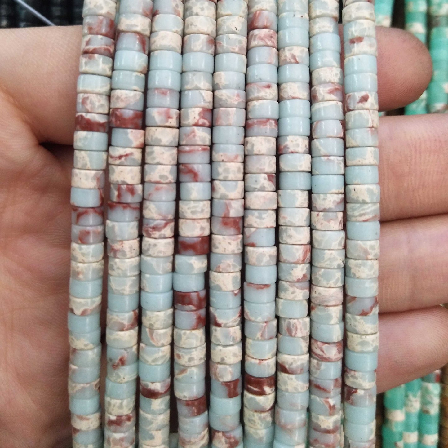 Turquoises Agates Jades Spacer Flat Round Natural Stone