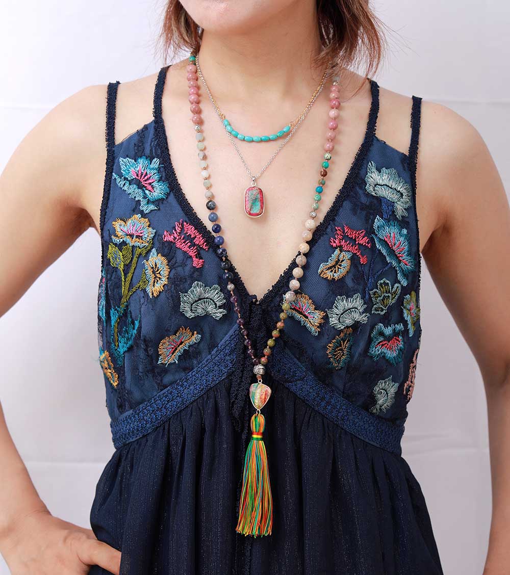 Gorgeous New Natural Stones Chakra Charm Triangle