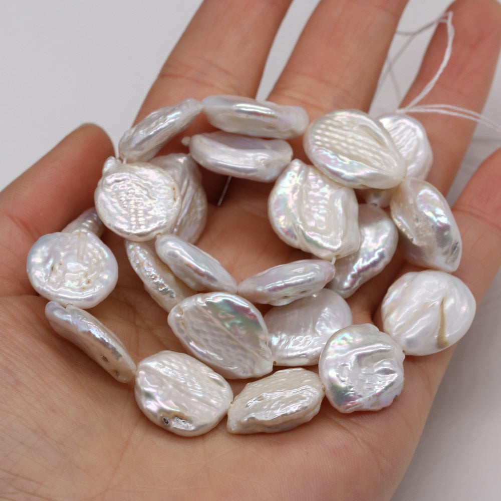 Natural Freshwater Pearl Beaded Baroque Button Beads