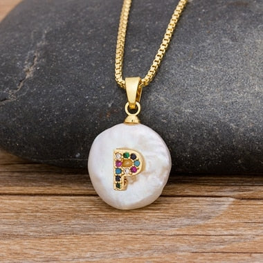 Initial Alphabet A-Z Letters Natural Freshwater Pearl