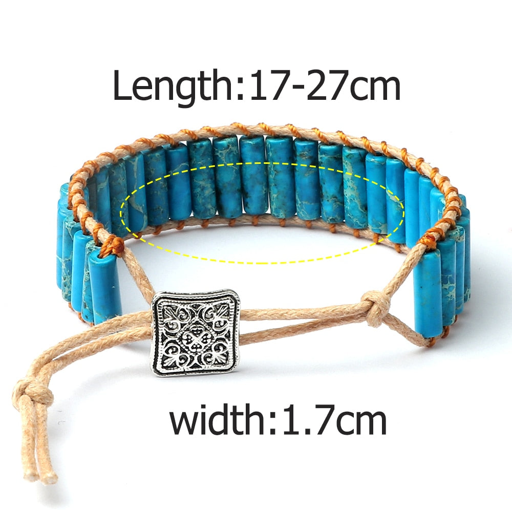 Bohemian Cylinder Emperor Stone Bracelet Vintage