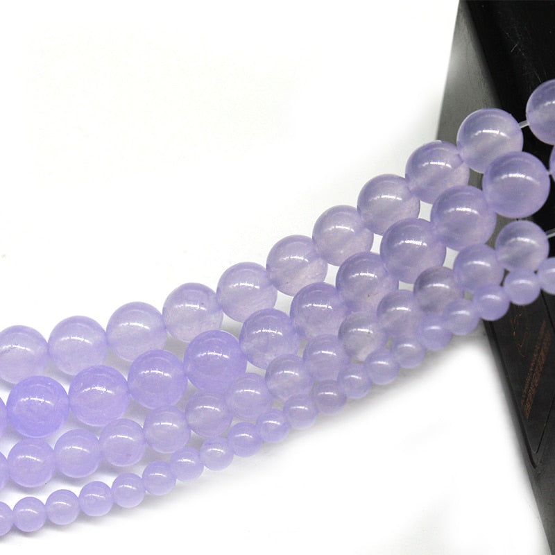 Stone Lavender Violet Chalcedony Jades Round