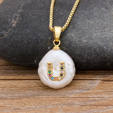 Initial Alphabet A-Z Letters Natural Freshwater Pearl