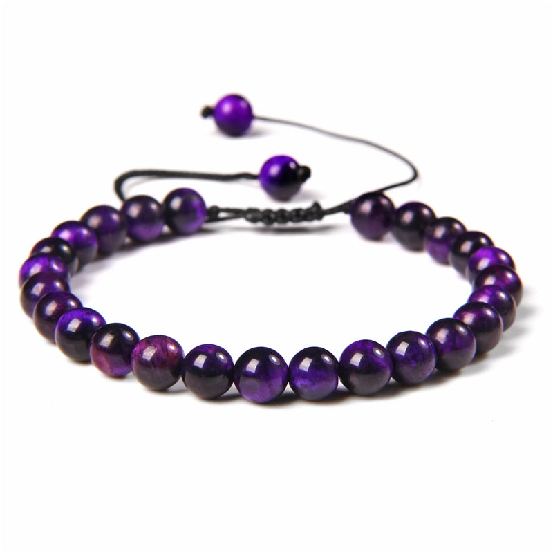 Natural Stone Amethysts 6MM Bead Bracelets