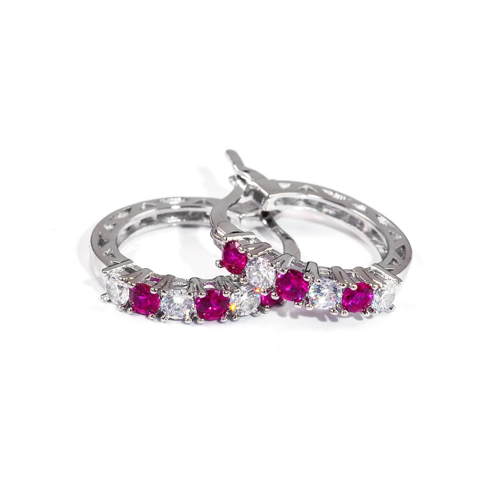 Earrings For Women With Round Sapphire Gemstones