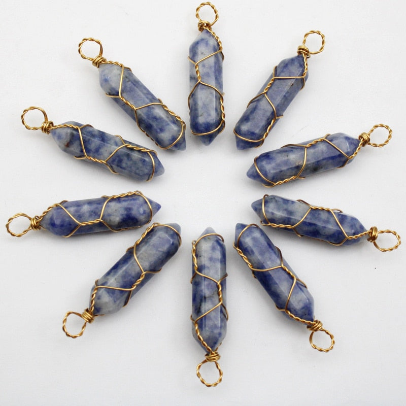Natural Stone Rose Quartz Stained Glass Pillar
