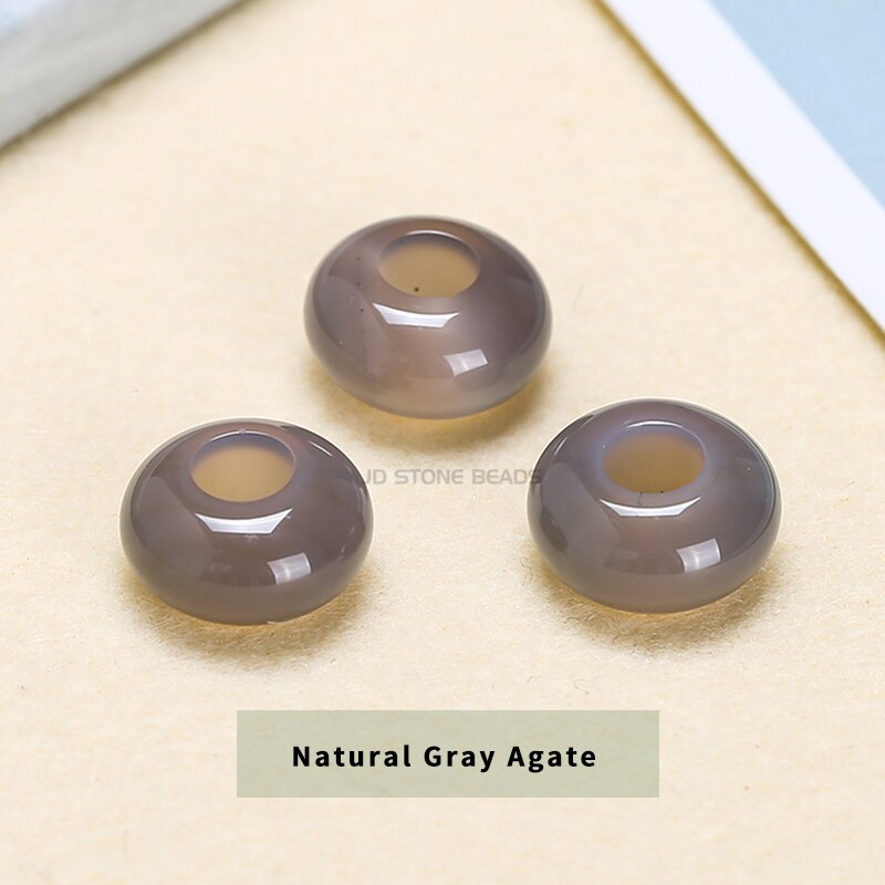 Natural Agate Jade Quartz Stone Big Hole Beads