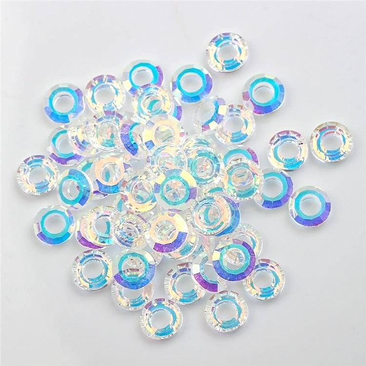 Shiny AB Angel Ring Crystal Bead Glass Round Beads