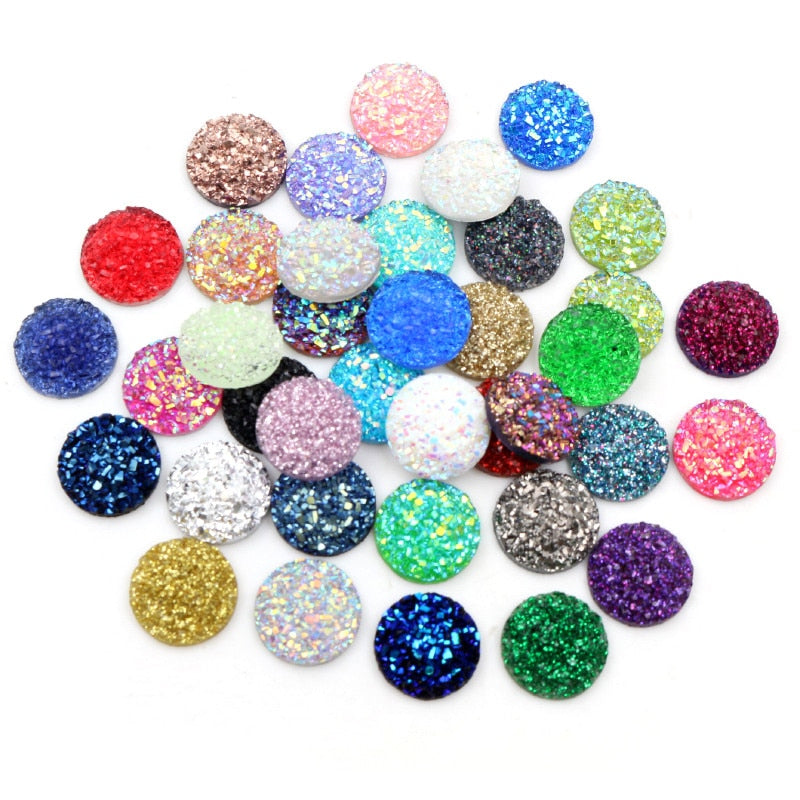 Fashion Mix Colors Natural Stone Convex Flat back