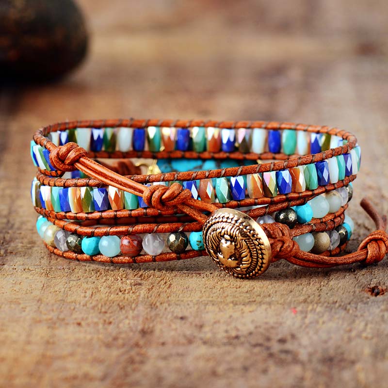 High End Women Bracelets Gilded Natural Stones