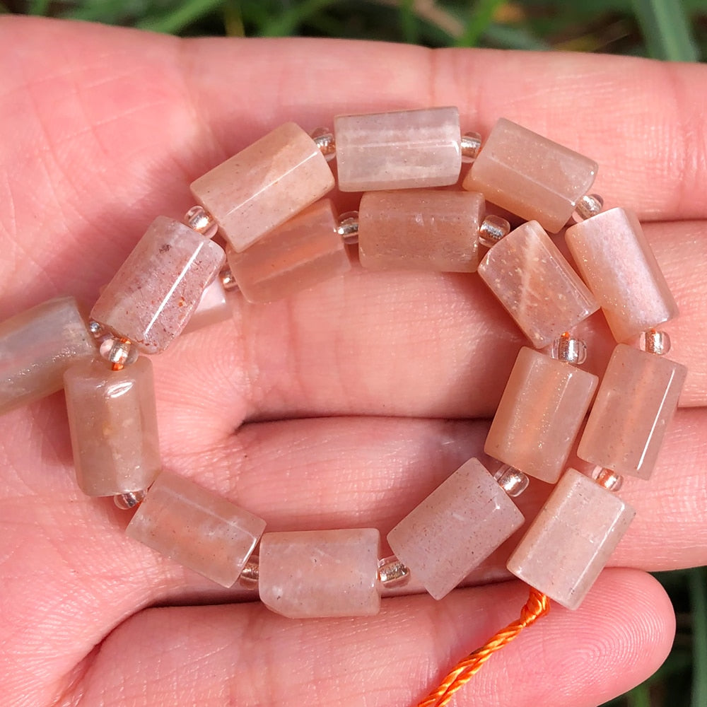 Aquamarines Jades Stone Cylinder Loose Beads