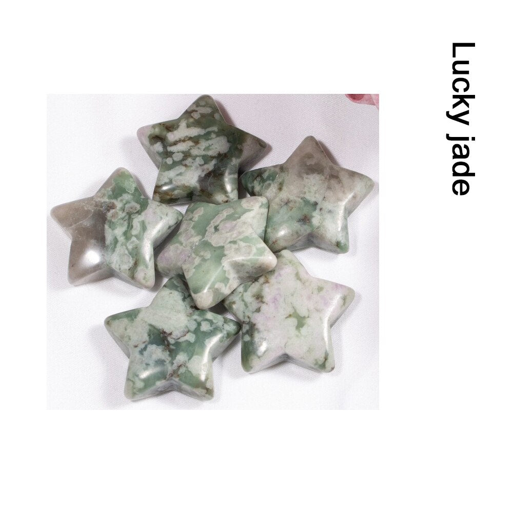 Pentagram Statue Rose Quartz Amethyst Healing Crystal