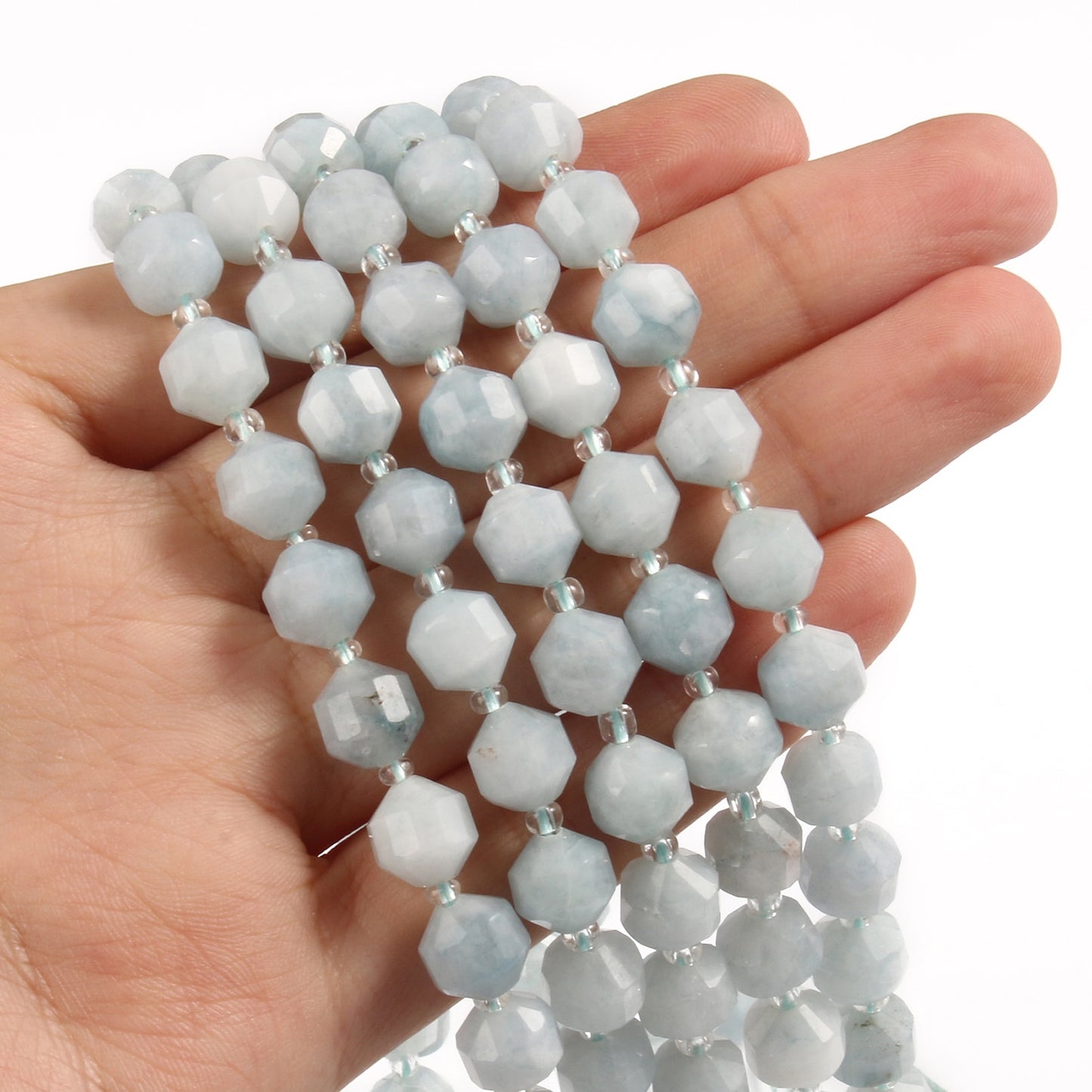 Natural Stone Beads Jades Crystal Faceted Sharp