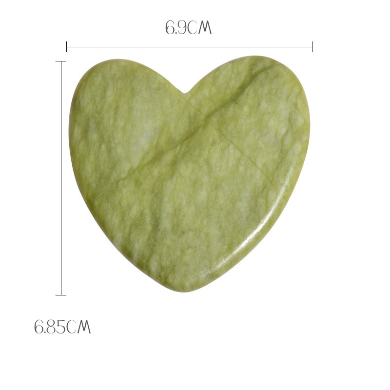 Green Jade Gua Sha Natural Stone Smooth Cold