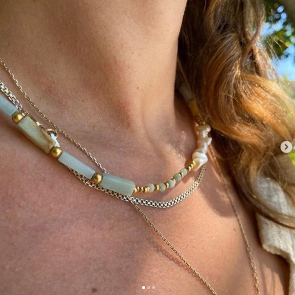 freshwater pearl necklace natural stone necklace