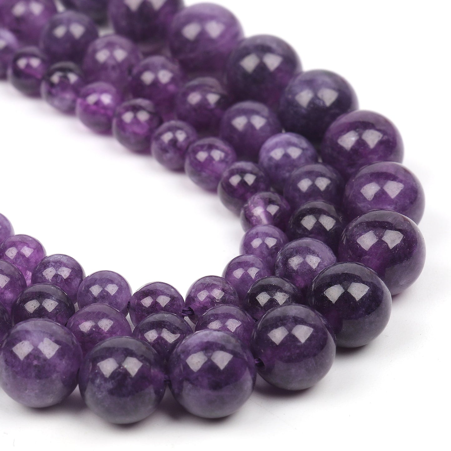 Natural Stone Purple Amethysts Quartz Mineral Beads
