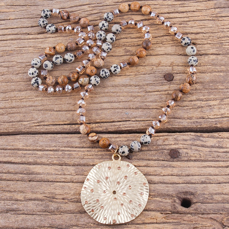 Fashion Bohemian Jewelry Natural Stones With Glass