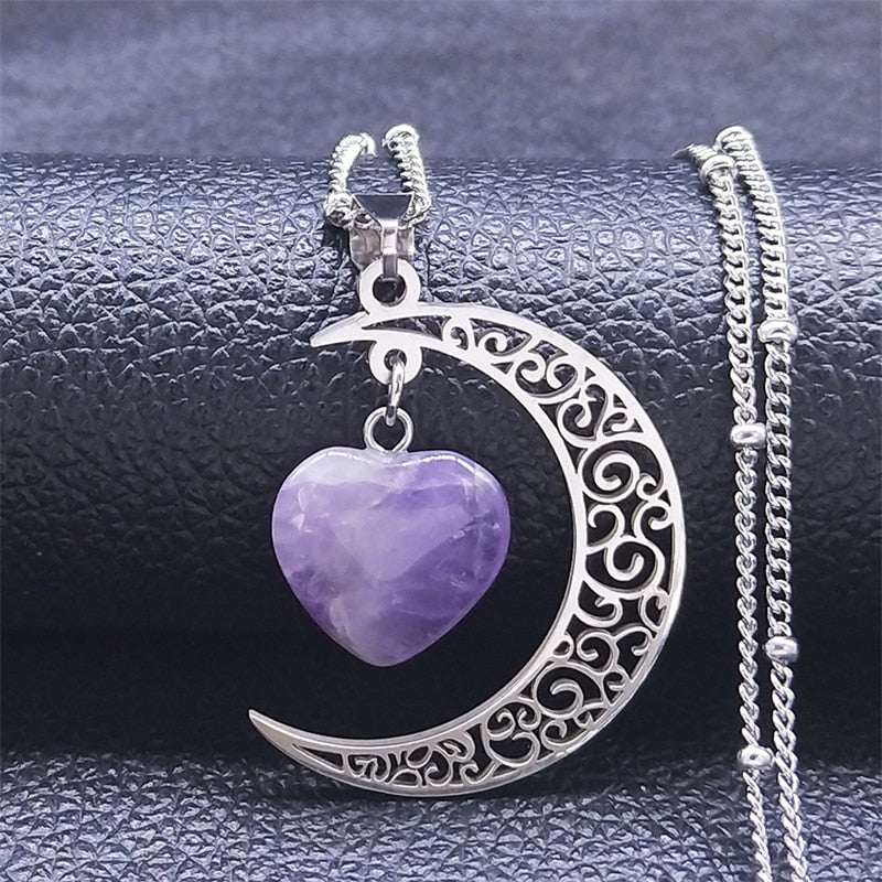 Black Color Stainless Steel Natural Stone Charm