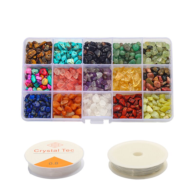 Stone Crystal Amethyst Chips Beads Kit Lobster Clasp