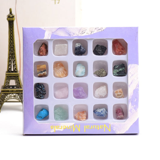 Natural Stone Fossil Box Raw Mineral Crystal Fluorite