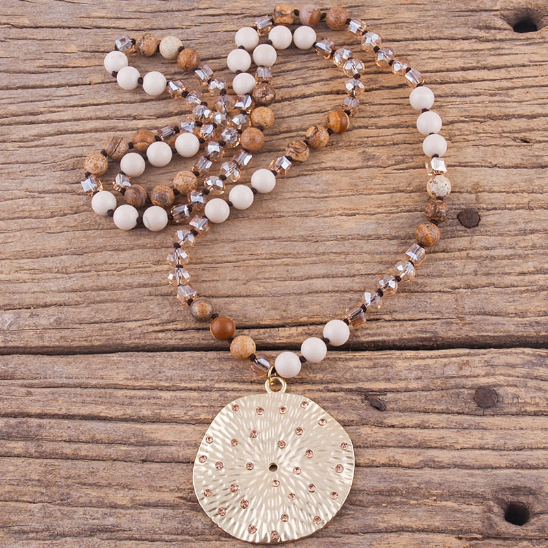 Fashion Bohemian Jewelry Natural Stones With Glass