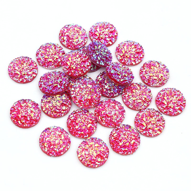 Fashion Mix Colors Natural Stone Convex Flat back