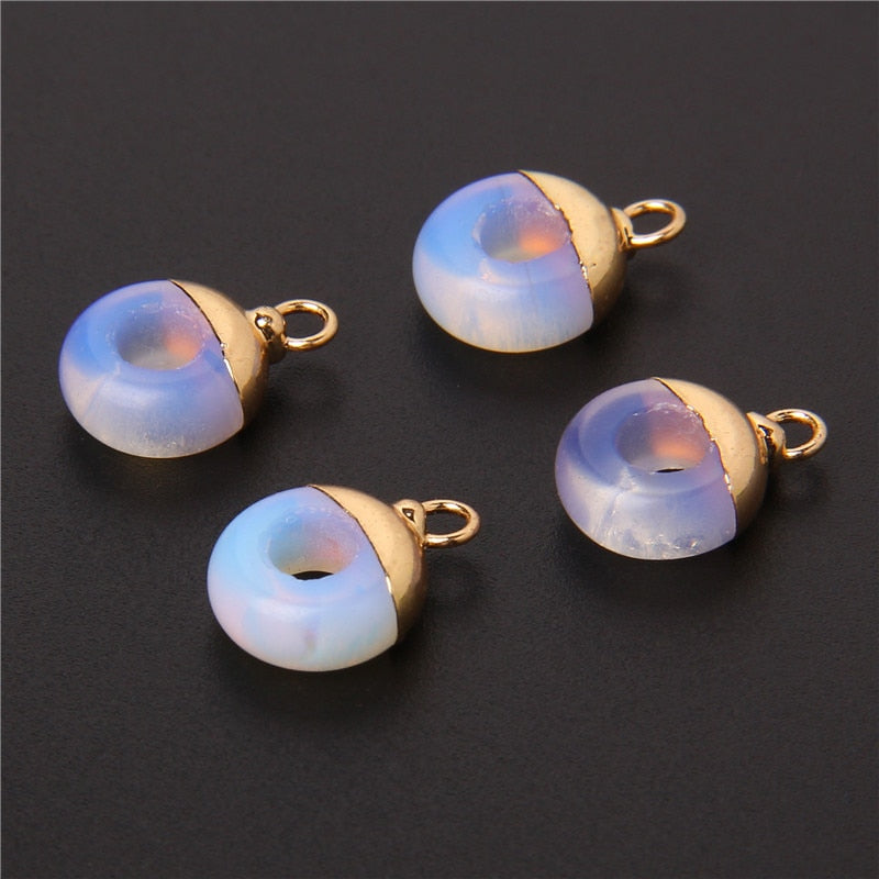 Big Hole Round Stone Beads Charms Jades