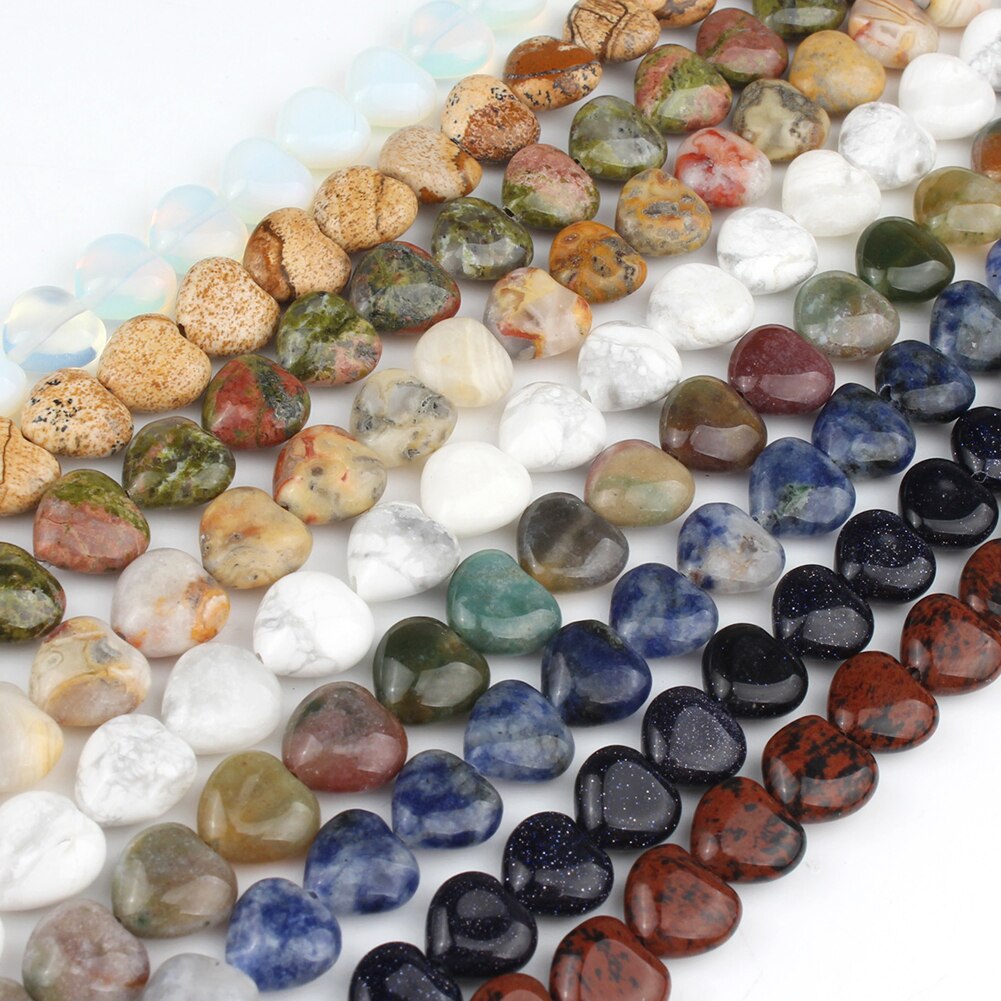 Stones Heart Shape Loose Beads Crystal Turquoise