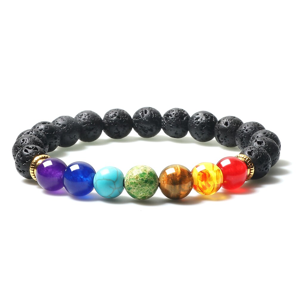 Natural Volcanic Rock Stone Men Bracelets