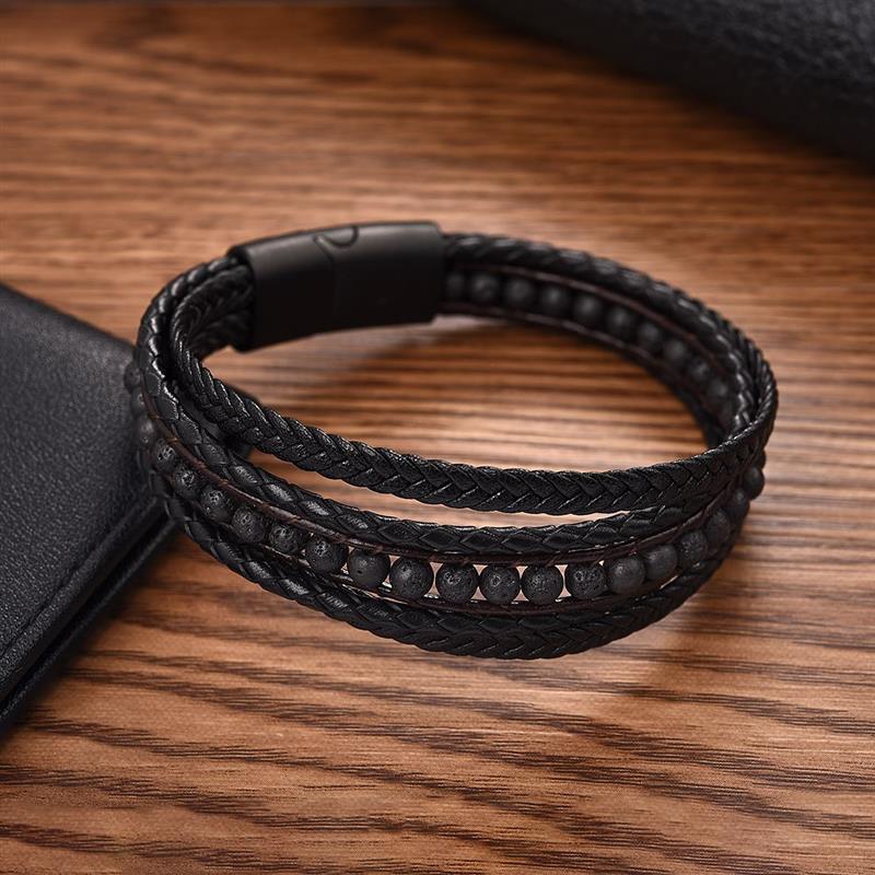 Fashion Natural Stone Beads Men Bracelet Multilayer