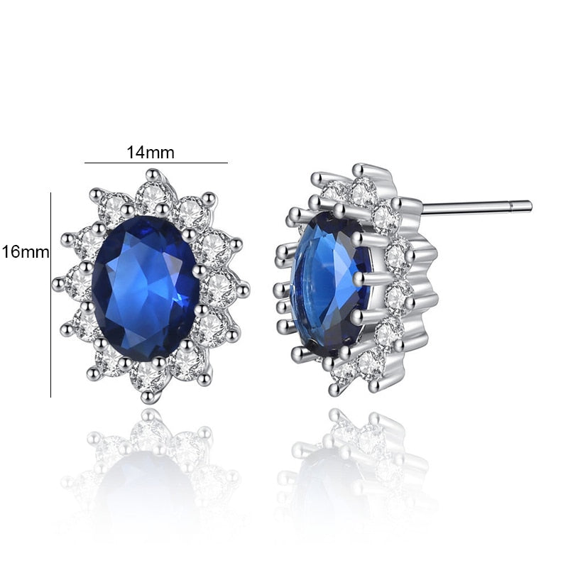JADE ANGEL Ring Set Luxury Sapphire Silver